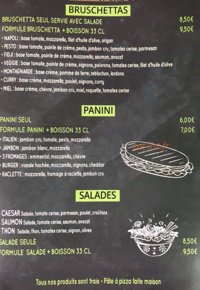 L'atelier de la Pizza — carte page 3