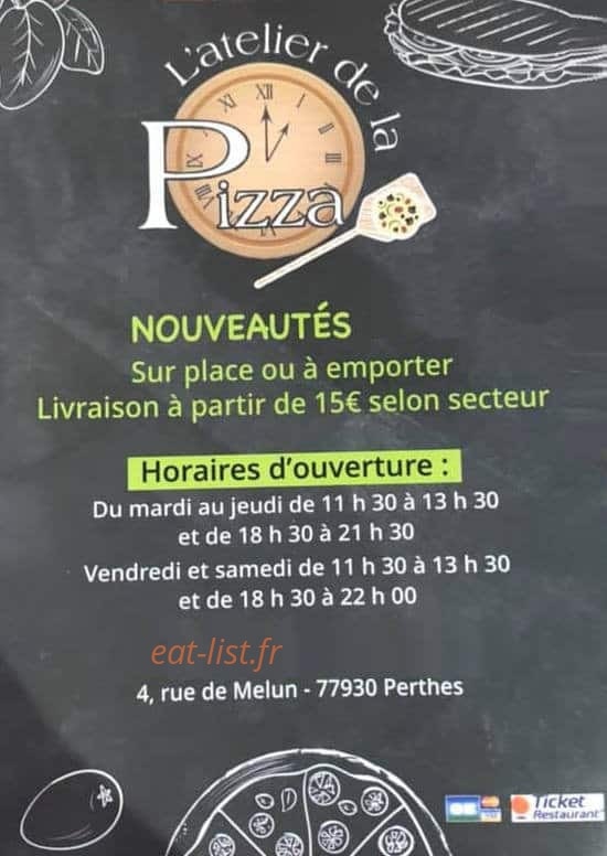 L'atelier de la Pizza — carte page 1
