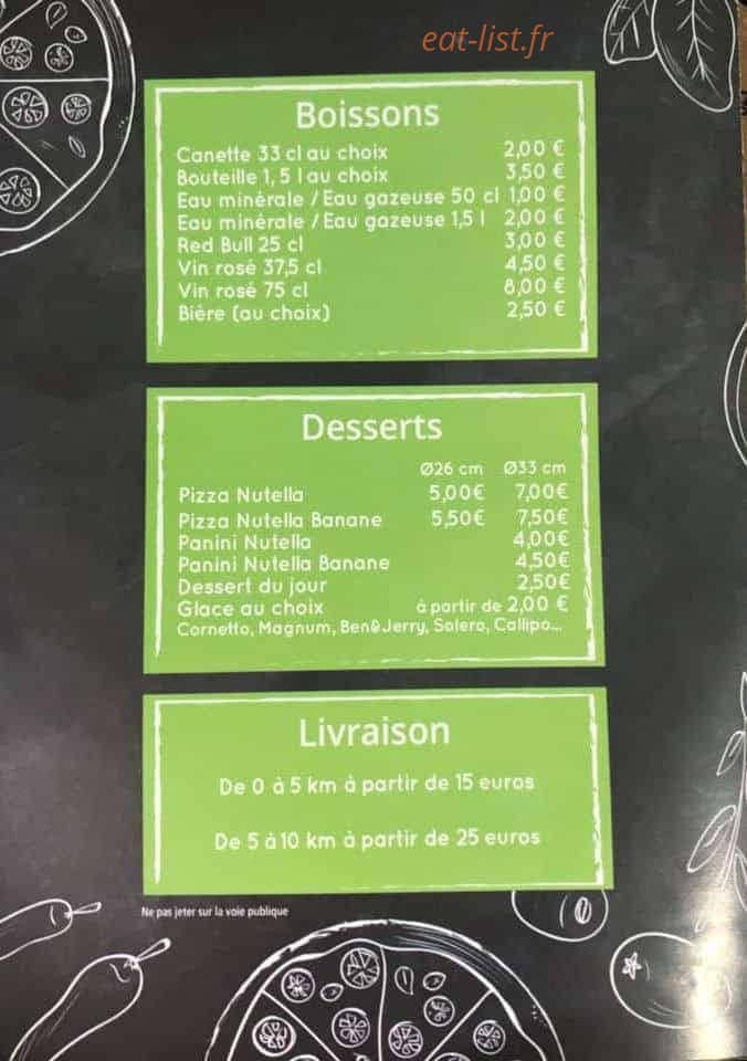 L'atelier de la Pizza — carte page 4