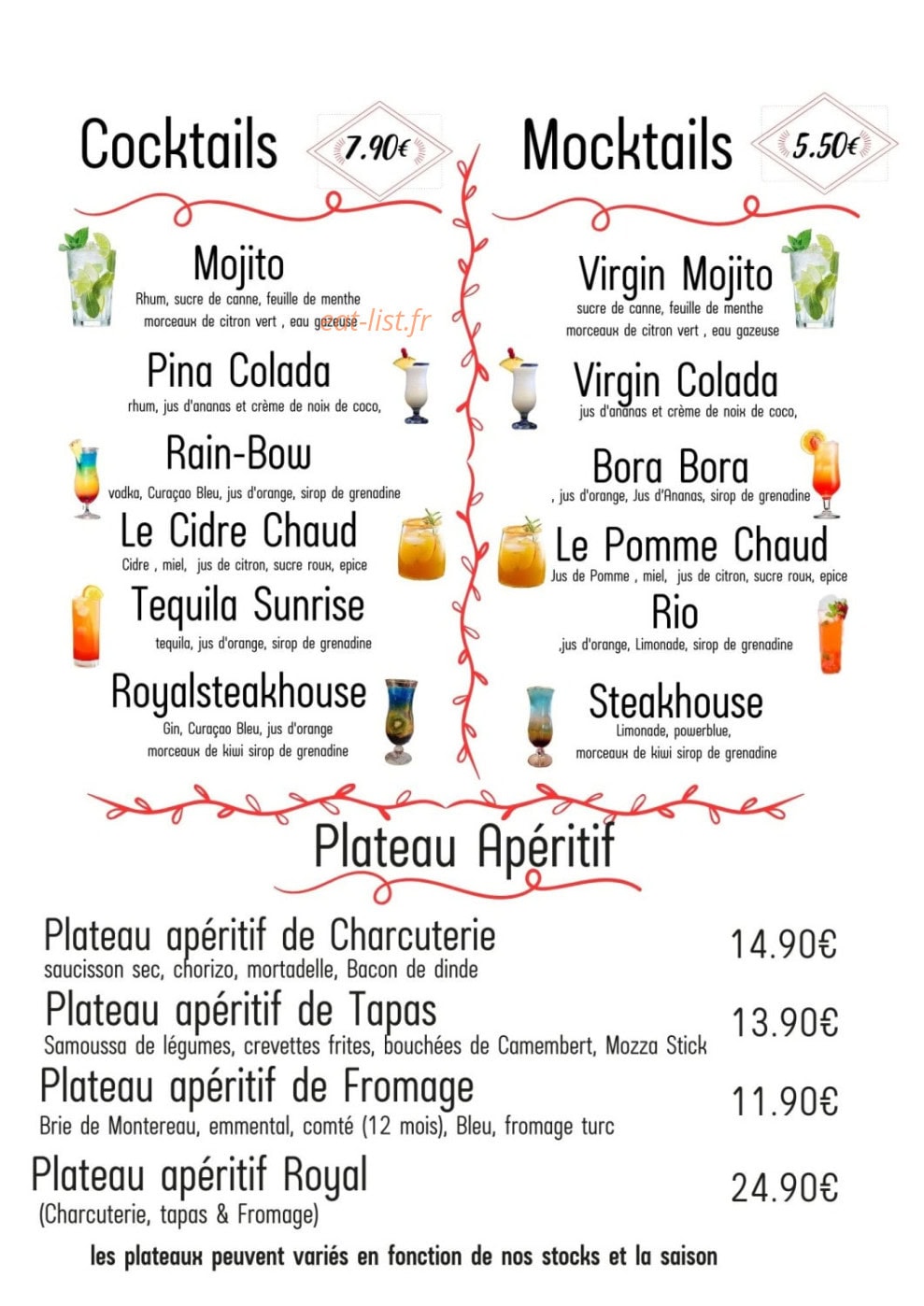 Royal Steak House — carte page 9