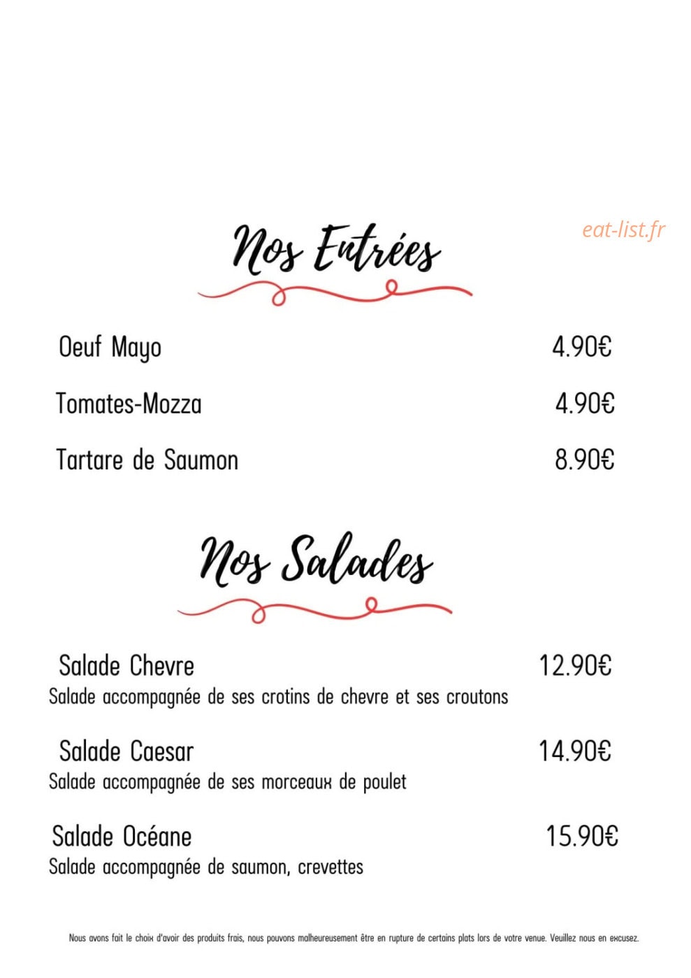 Royal Steak House — carte page 2