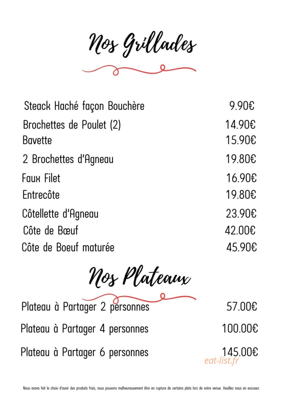 Royal Steak House — carte page 5