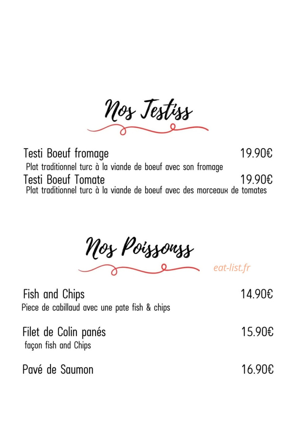Royal Steak House — carte page 4