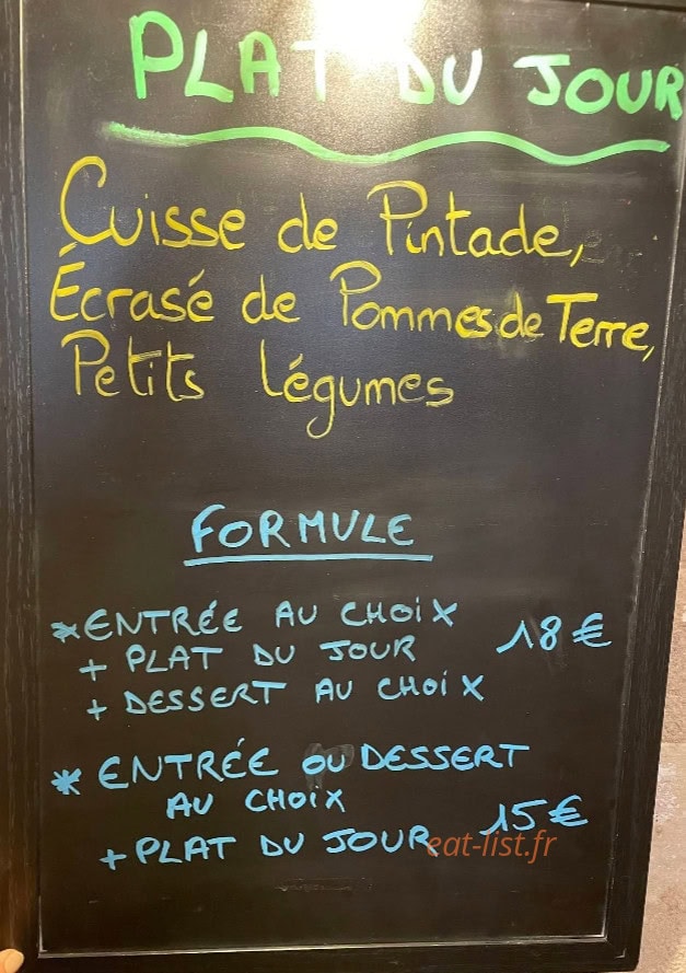 Bistrot de l'Orvanne — carte page 2