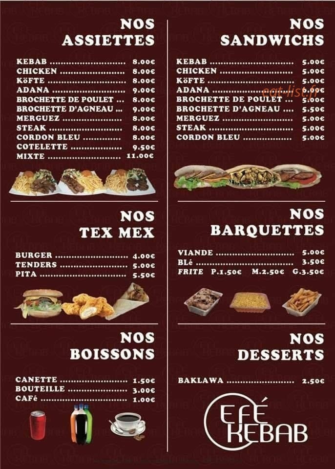 Efe Kebab — carte page 2