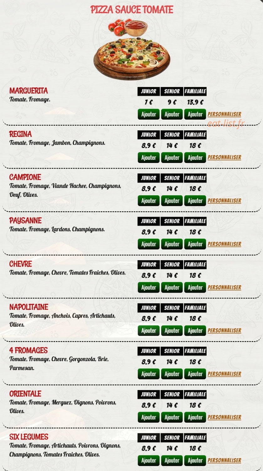 Pizza Nova — carte page 1