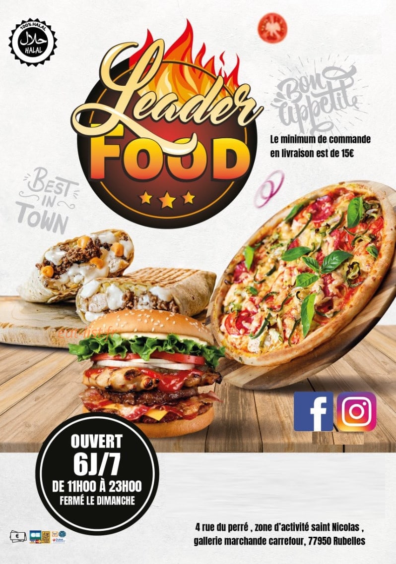 Leaderfood — carte page 1