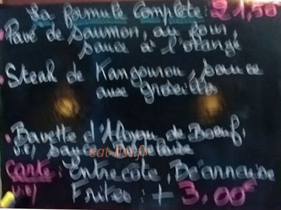 Carte et menu de Au petit Voisenon à Voisenon — Les formules
