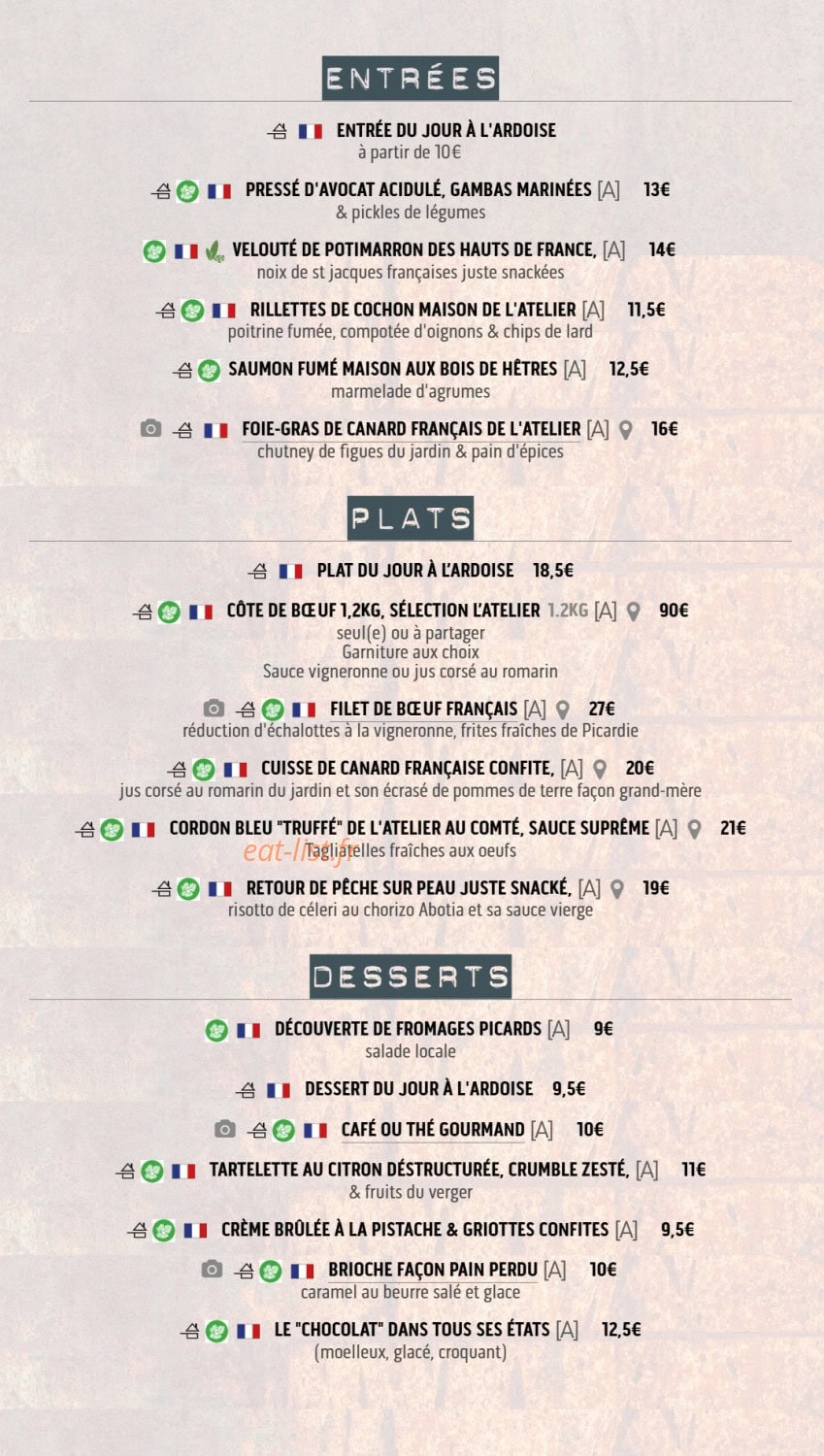 L'Atelier — carte page 1
