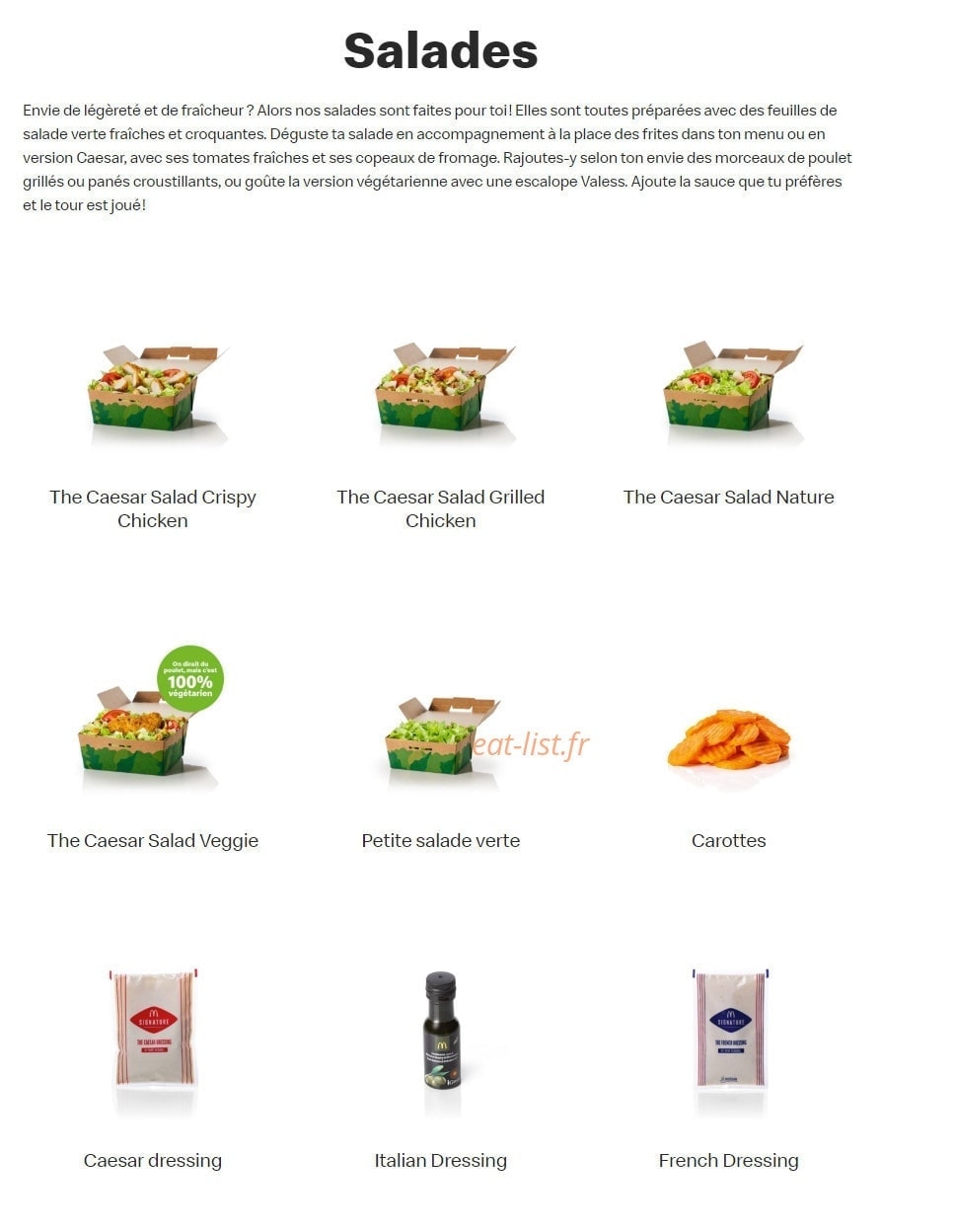 Mc Donald's — carte page 14