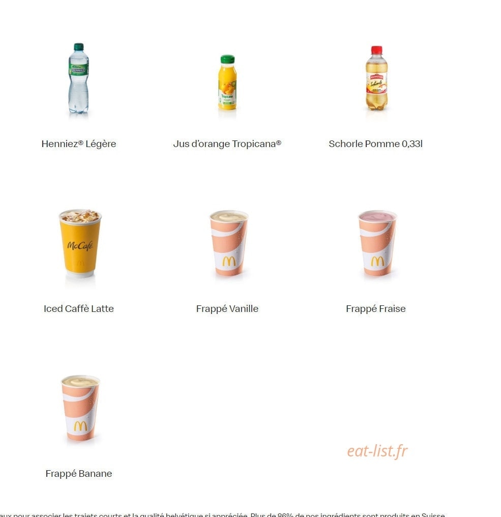 Mc Donald's — carte page 16