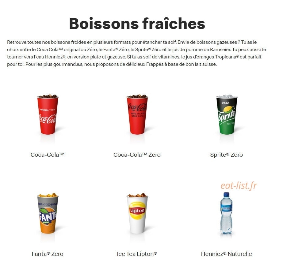 Mc Donald's — carte page 15
