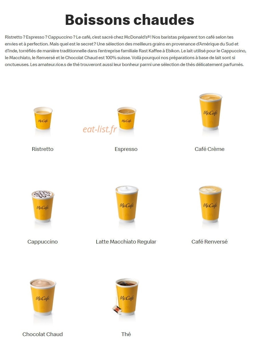 Mc Donald's — carte page 17
