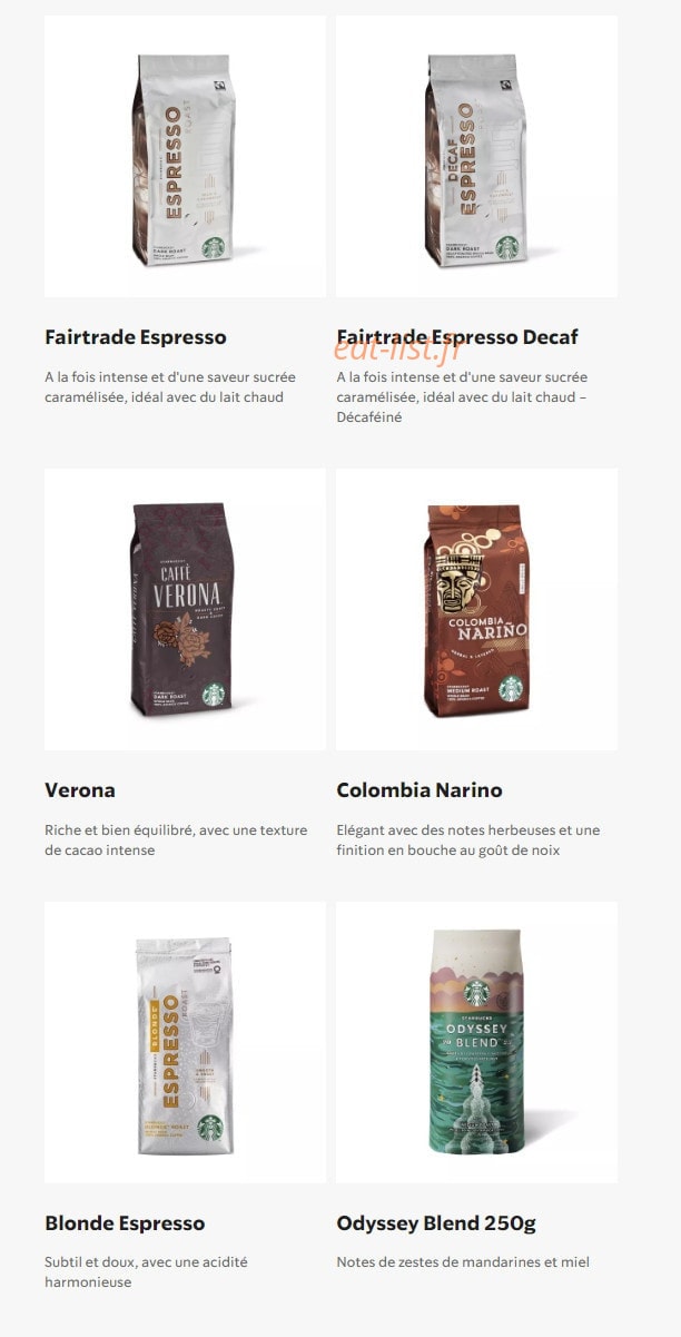 Starbucks Coffee — carte page 31
