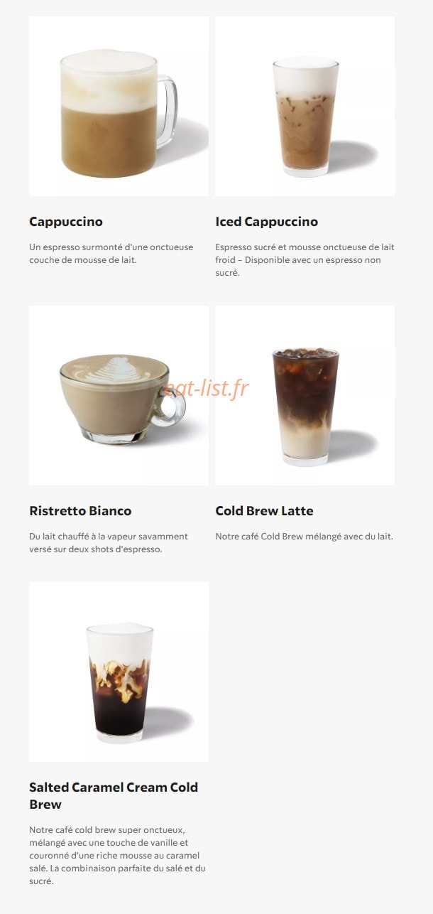 Starbucks Coffee — carte page 4
