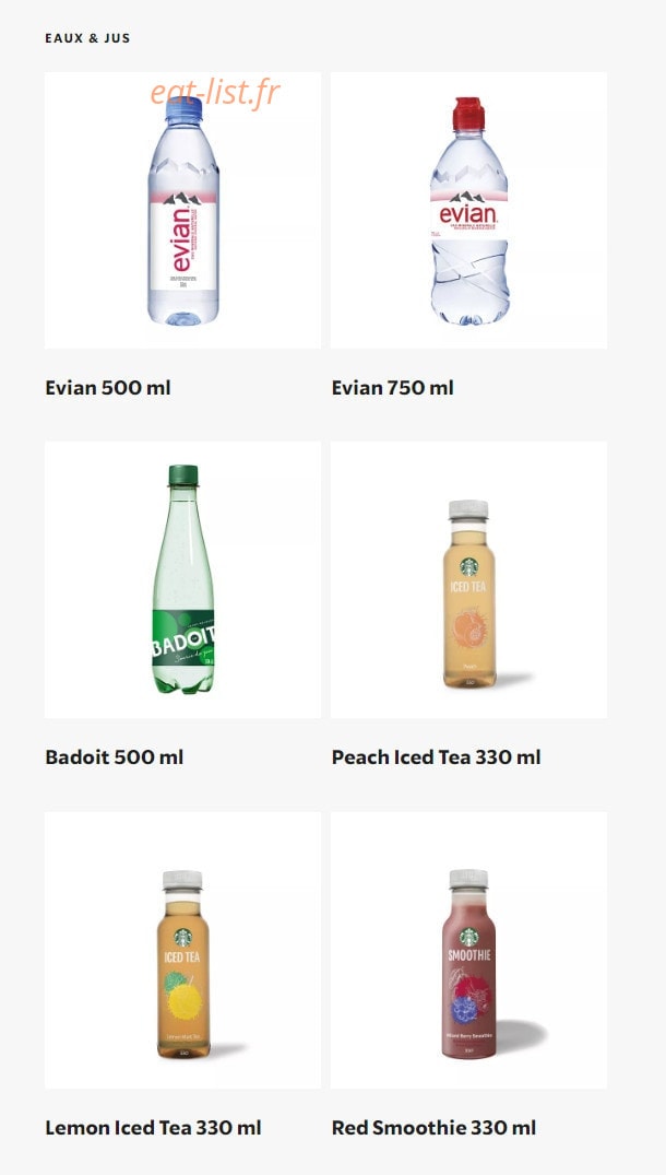 Starbucks Coffee — carte page 16