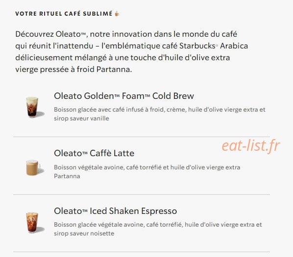 Starbucks Coffee — carte page 29