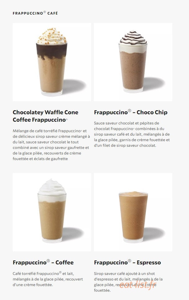 Starbucks Coffee — carte page 8