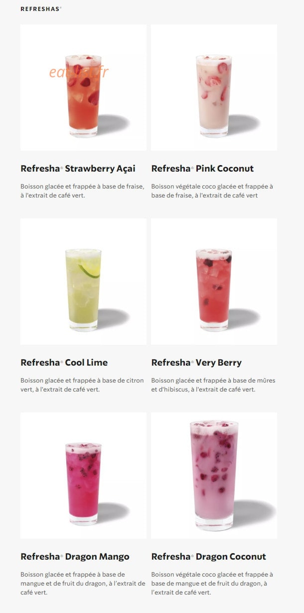 Starbucks Coffee — carte page 2