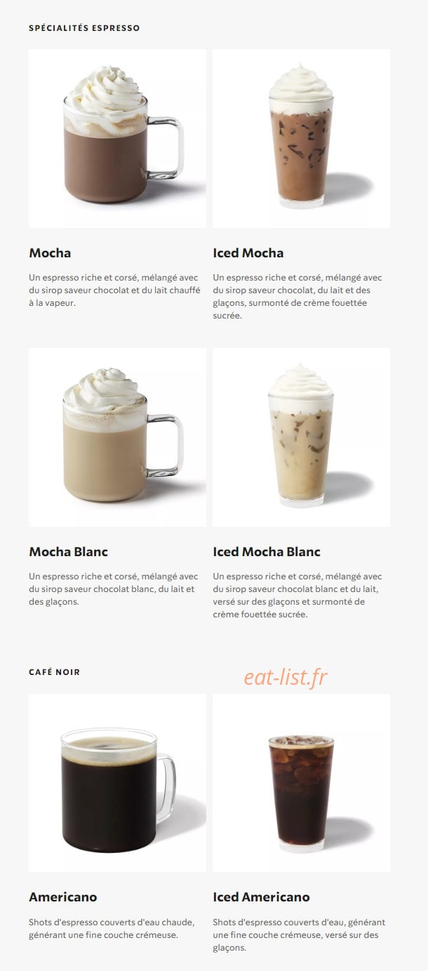 Starbucks Coffee — carte page 5