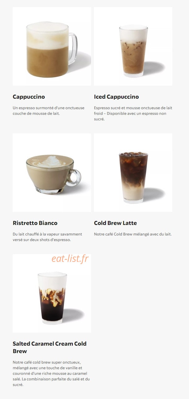 Starbucks Coffee — carte page 4