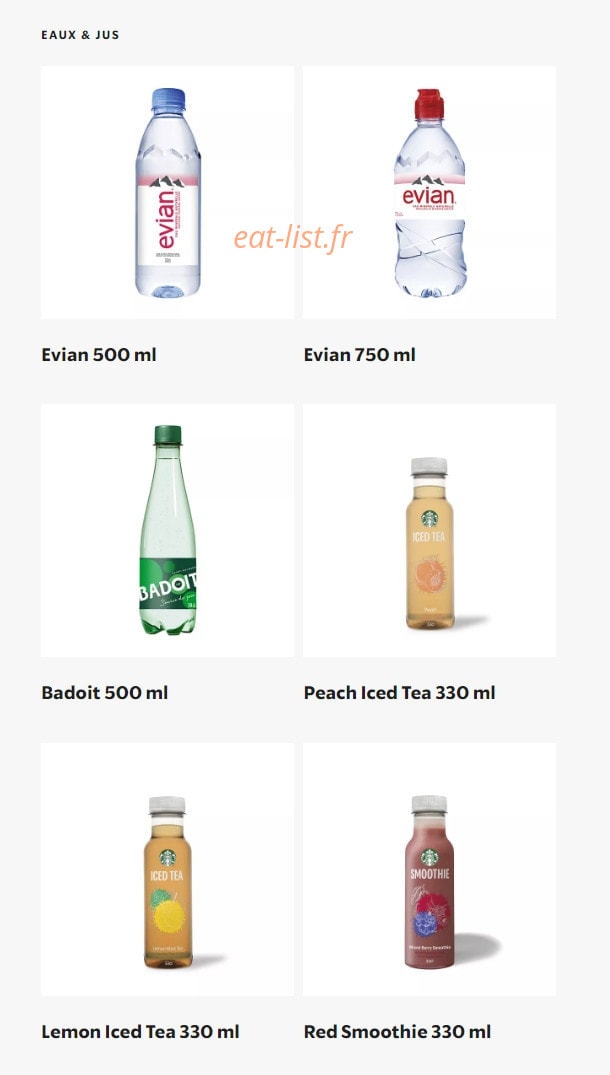 Starbucks Coffee — carte page 16