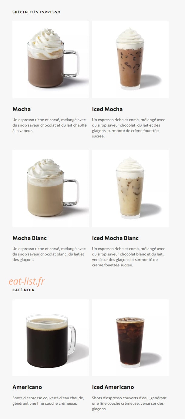 Starbucks Coffee — carte page 5