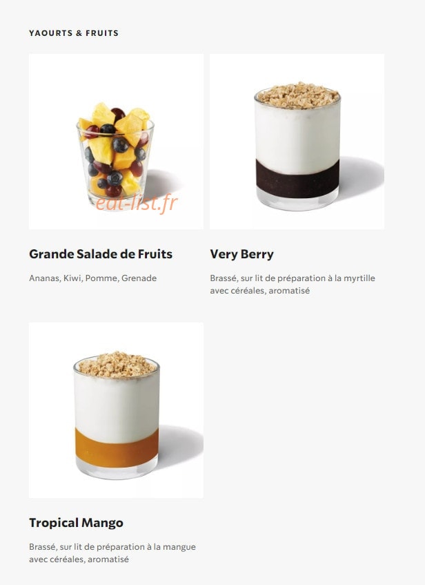 Starbucks Coffee — carte page 27