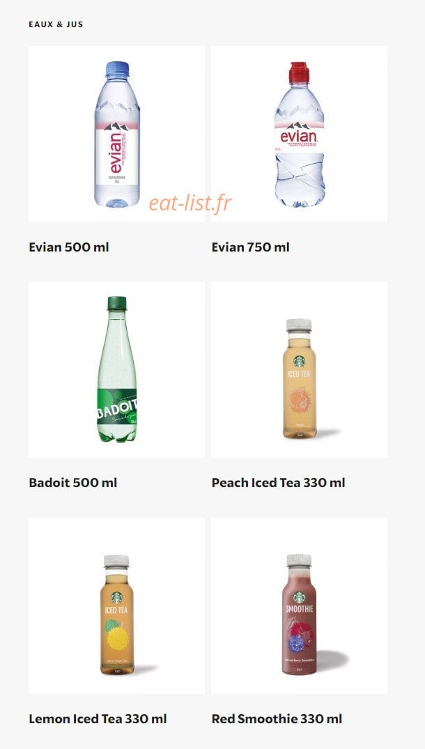 Starbucks Coffee — carte page 16