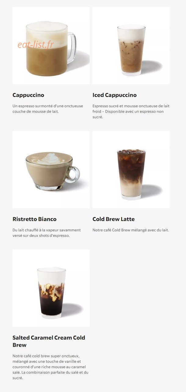 Starbucks Coffee — carte page 4