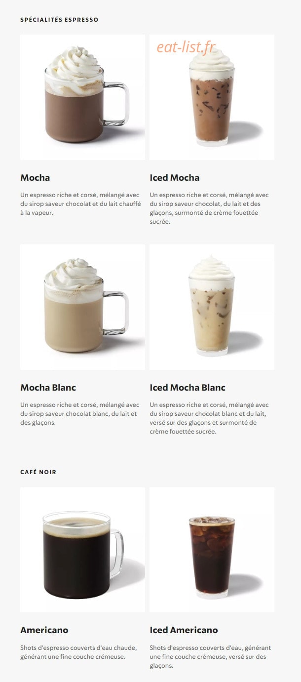 Starbucks Coffee — carte page 5