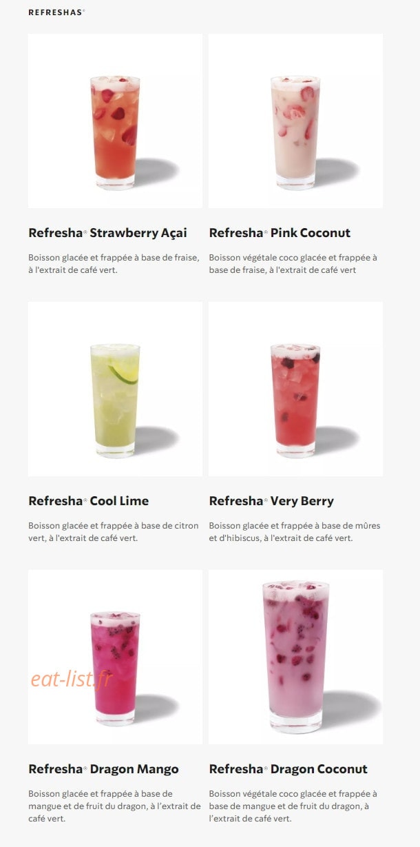 Starbucks Coffee — carte page 2