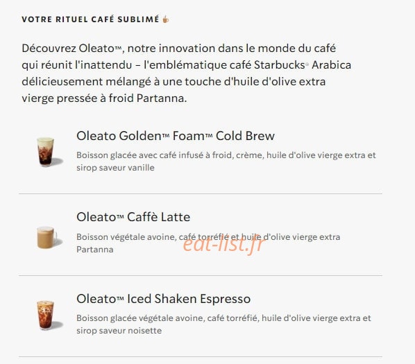 Starbucks Coffee — carte page 29