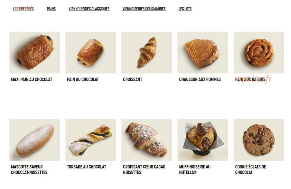 Brioche Dorée — carte page 7