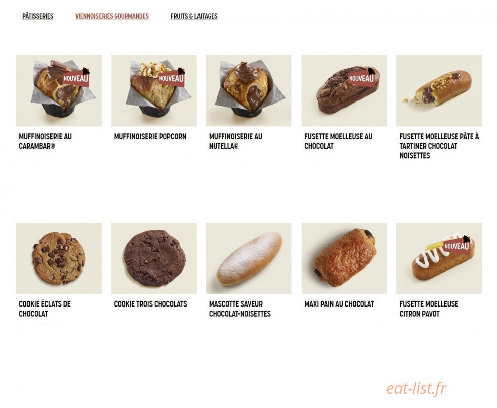 Brioche Dorée — carte page 5