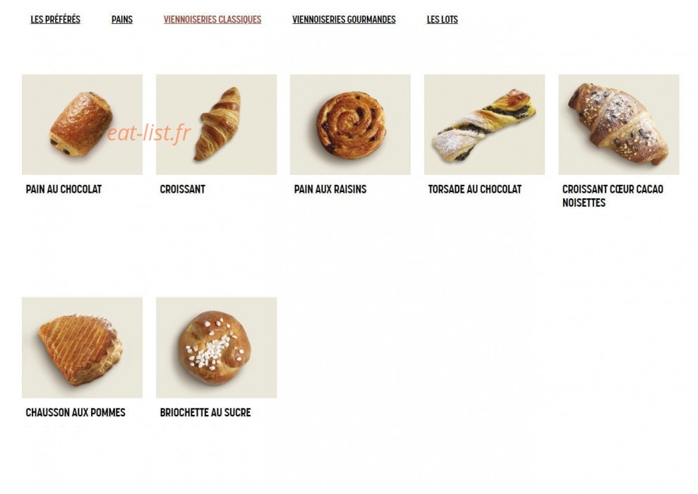 Brioche Dorée — carte page 9
