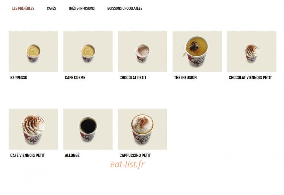 Brioche Dorée — carte page 17