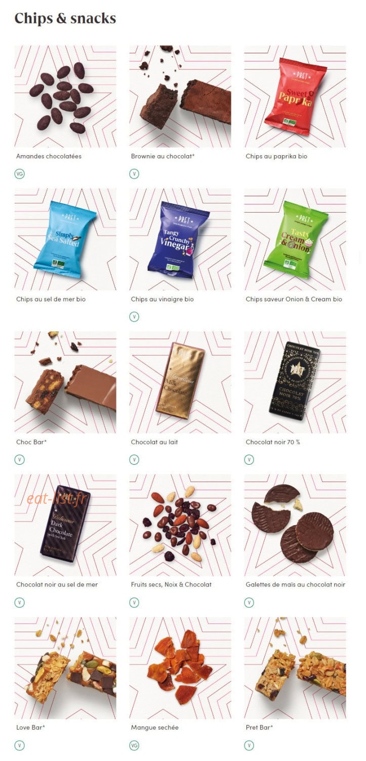 Pret A Manger — carte page 20