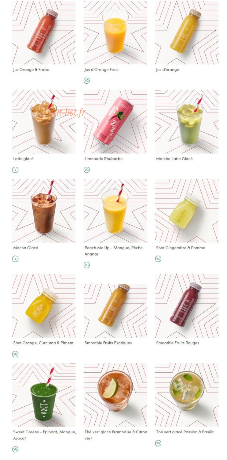 Pret A Manger — carte page 19