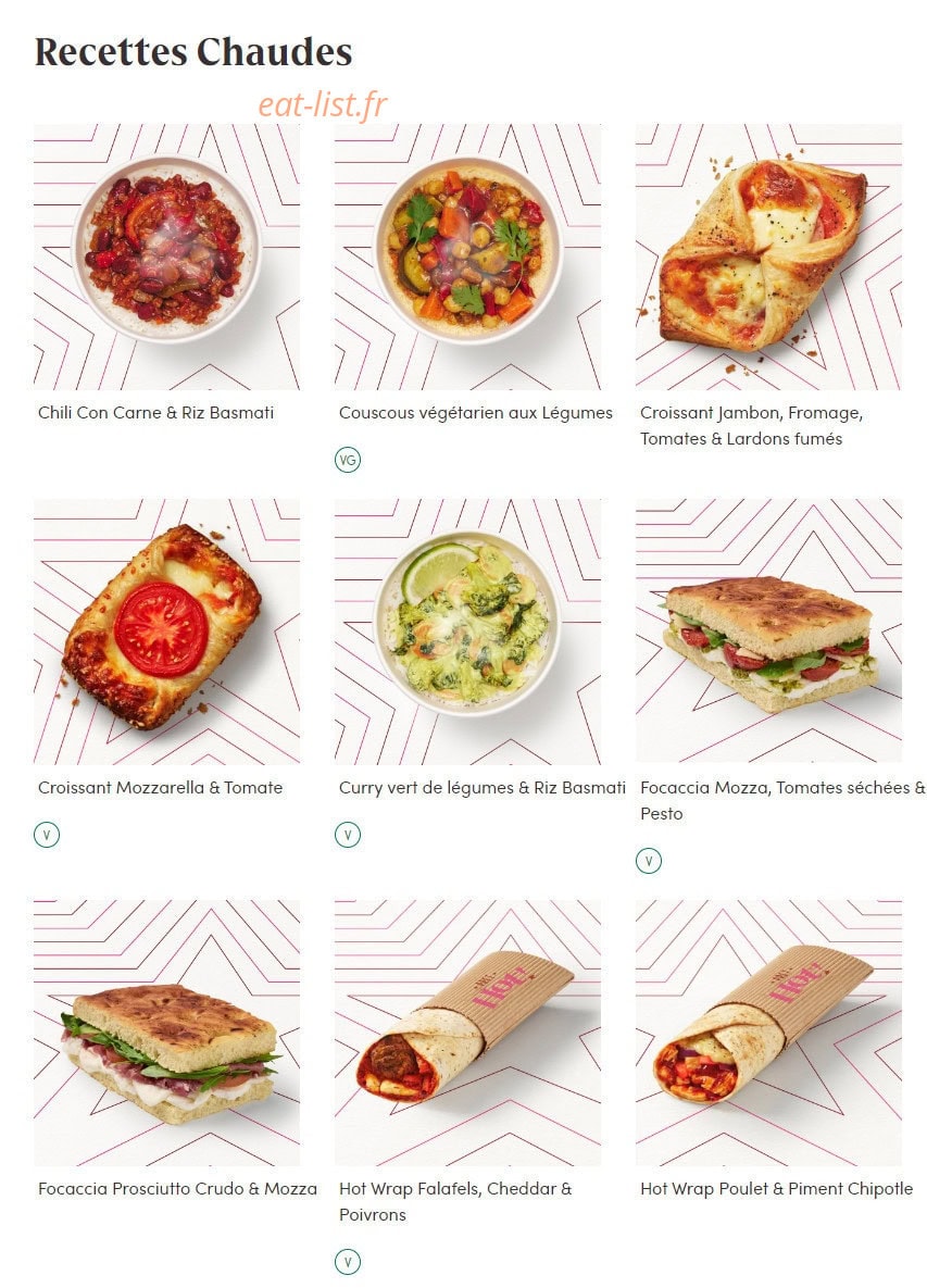 Pret A Manger — carte page 3