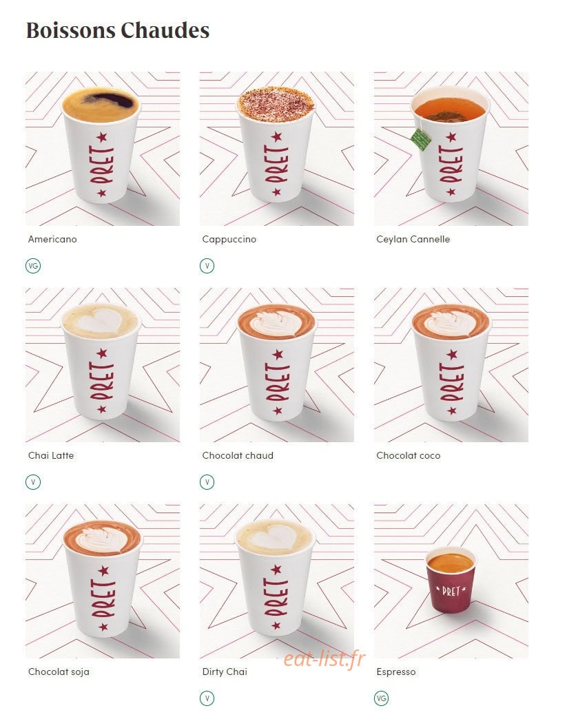 Pret A Manger — carte page 15