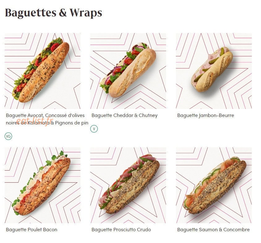 Pret A Manger — carte page 9