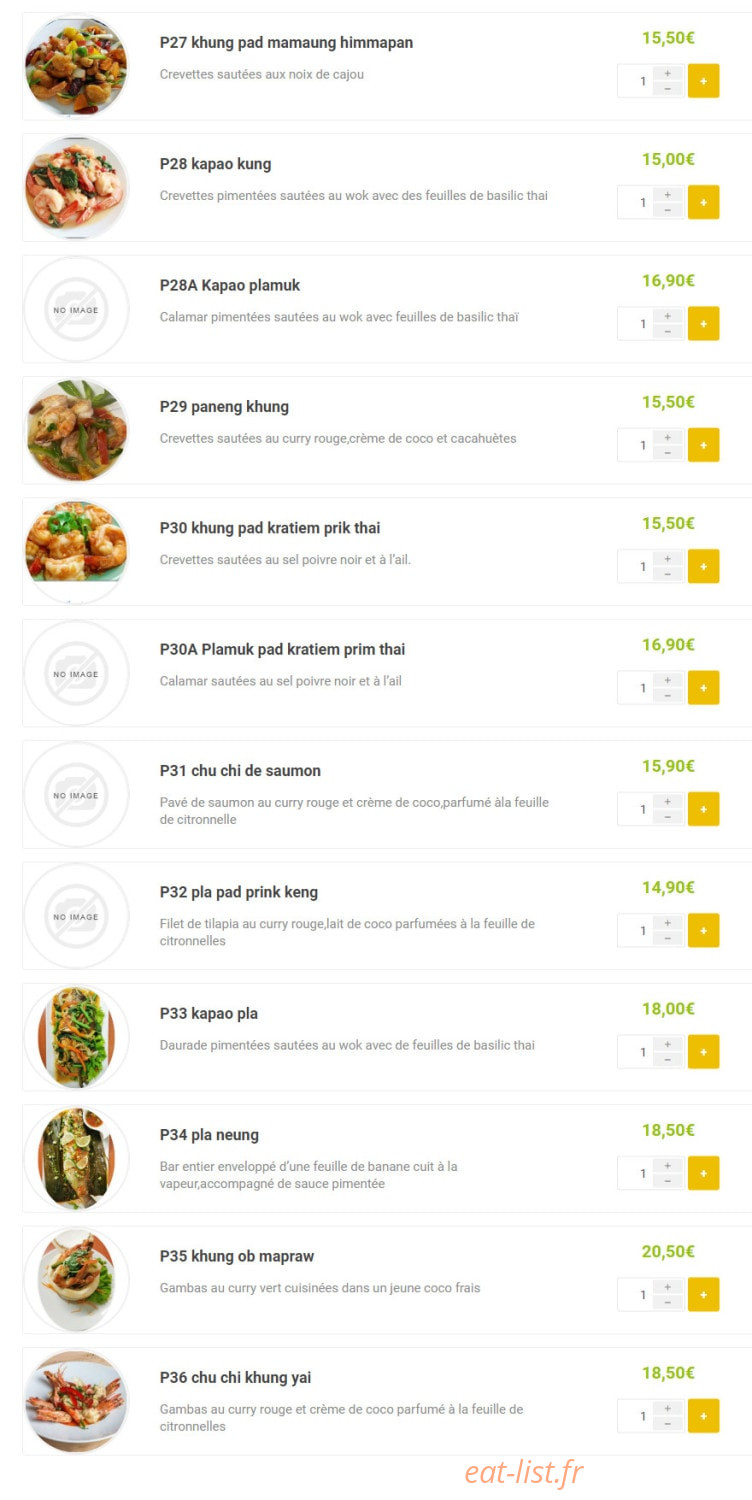 Aim Thaï — carte page 8