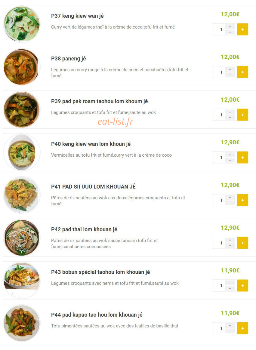 Aim Thaï — carte page 9