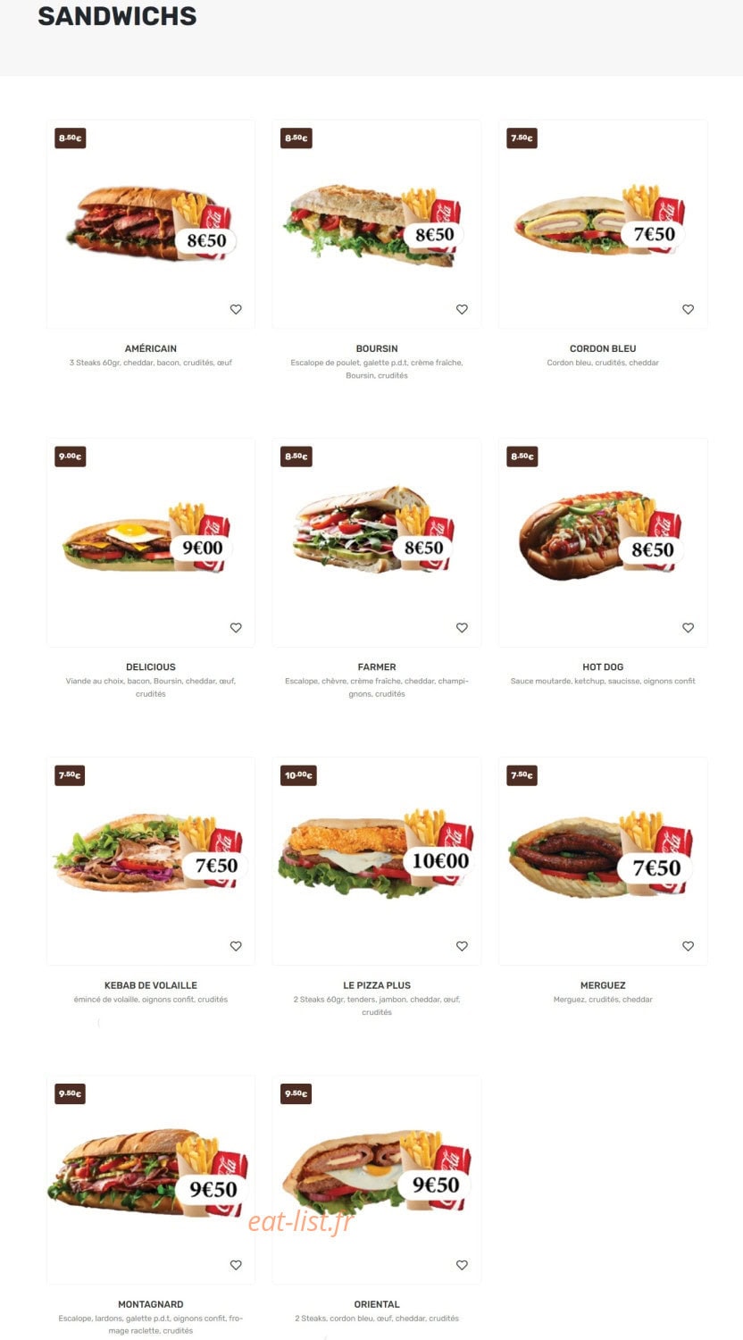 Allo Pizza Plus — carte page 2