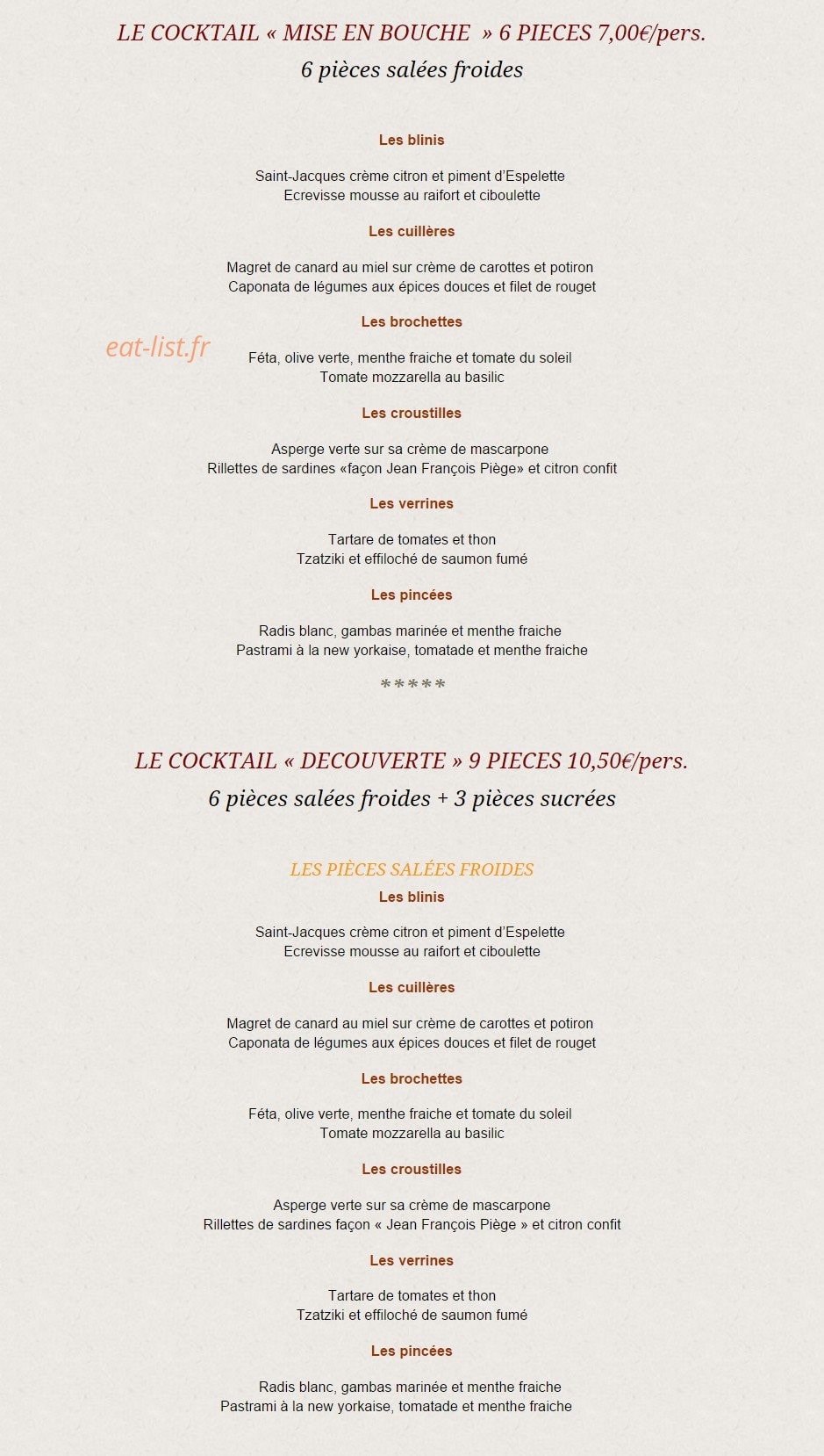Atelier des Arômes — carte page 5