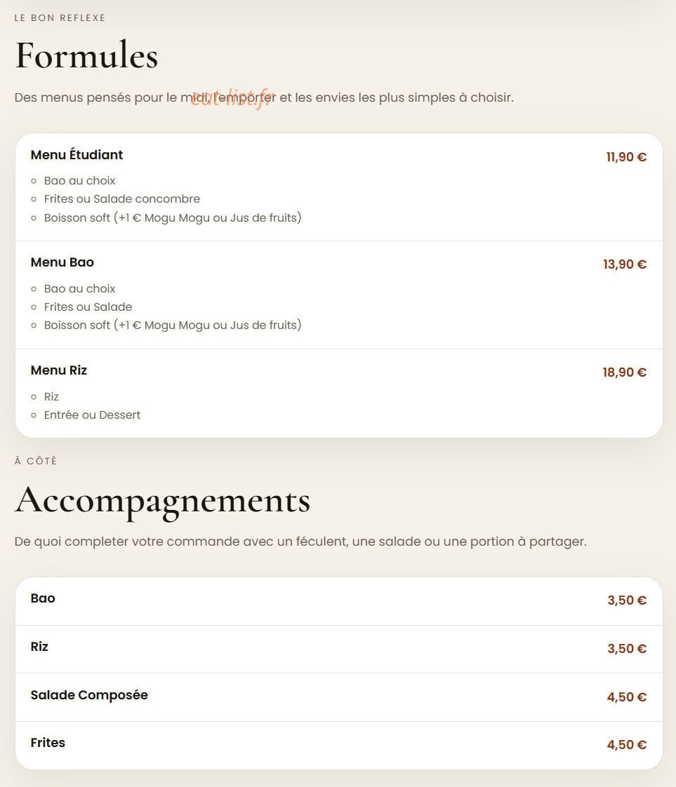 Bao Bao — carte page 2