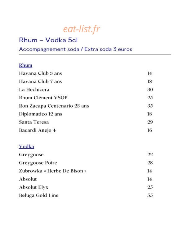Bar Galerie — carte page 16