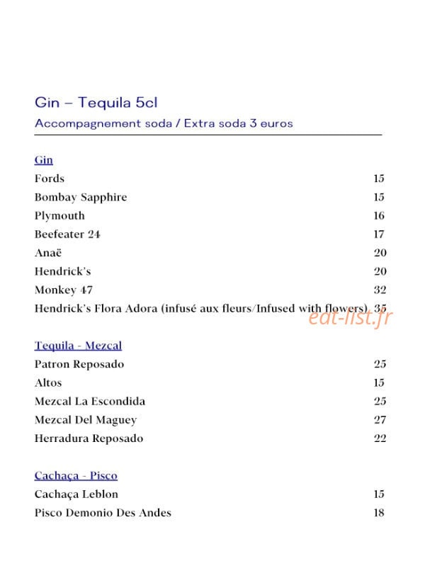 Bar Galerie — carte page 17