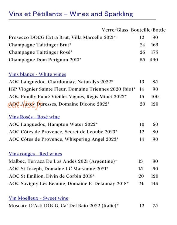 Bar Galerie — carte page 6